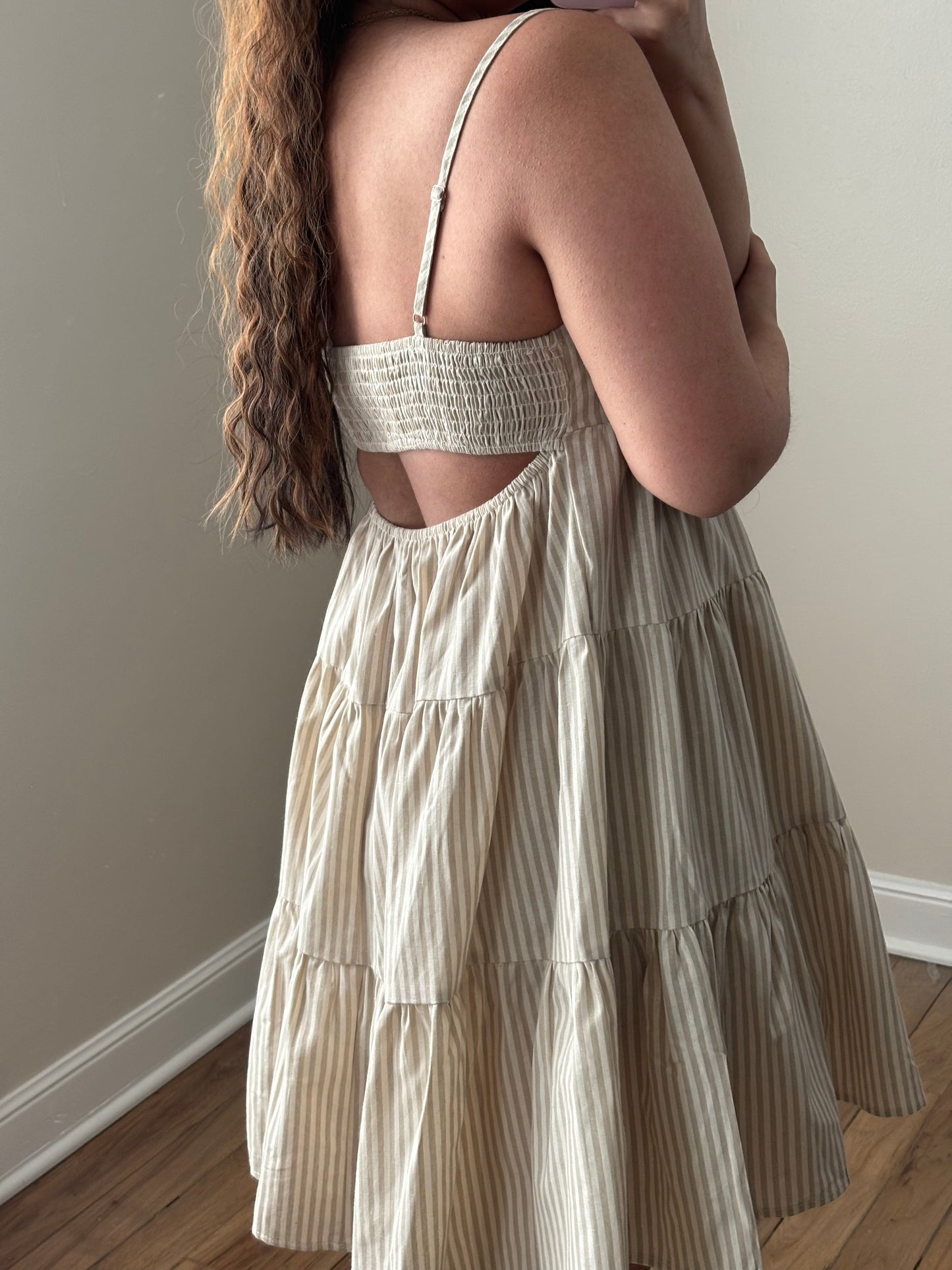 STRIPED BABYDOLL DRESS