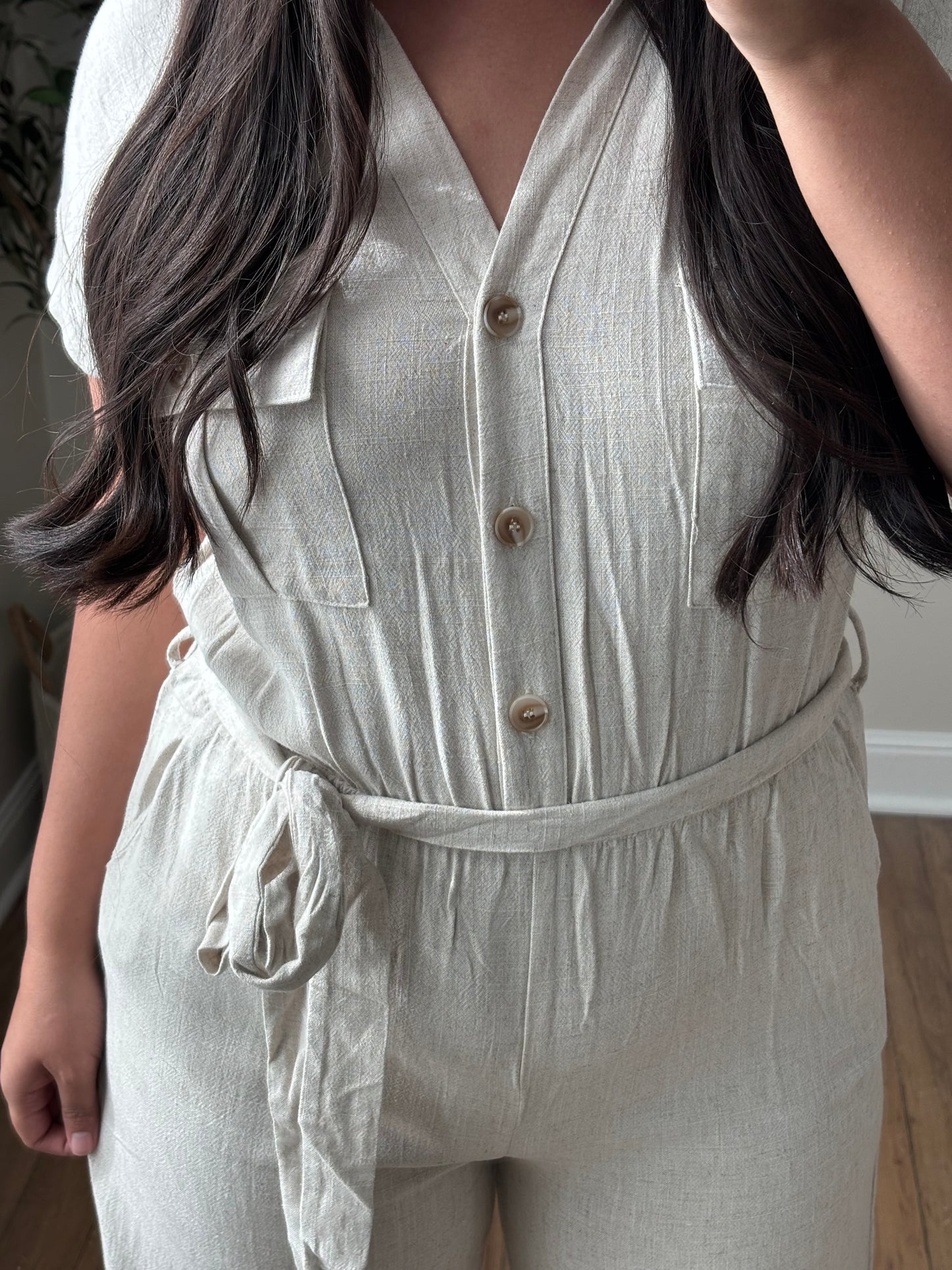 BLESSED IN LINEN JUMPSUIT