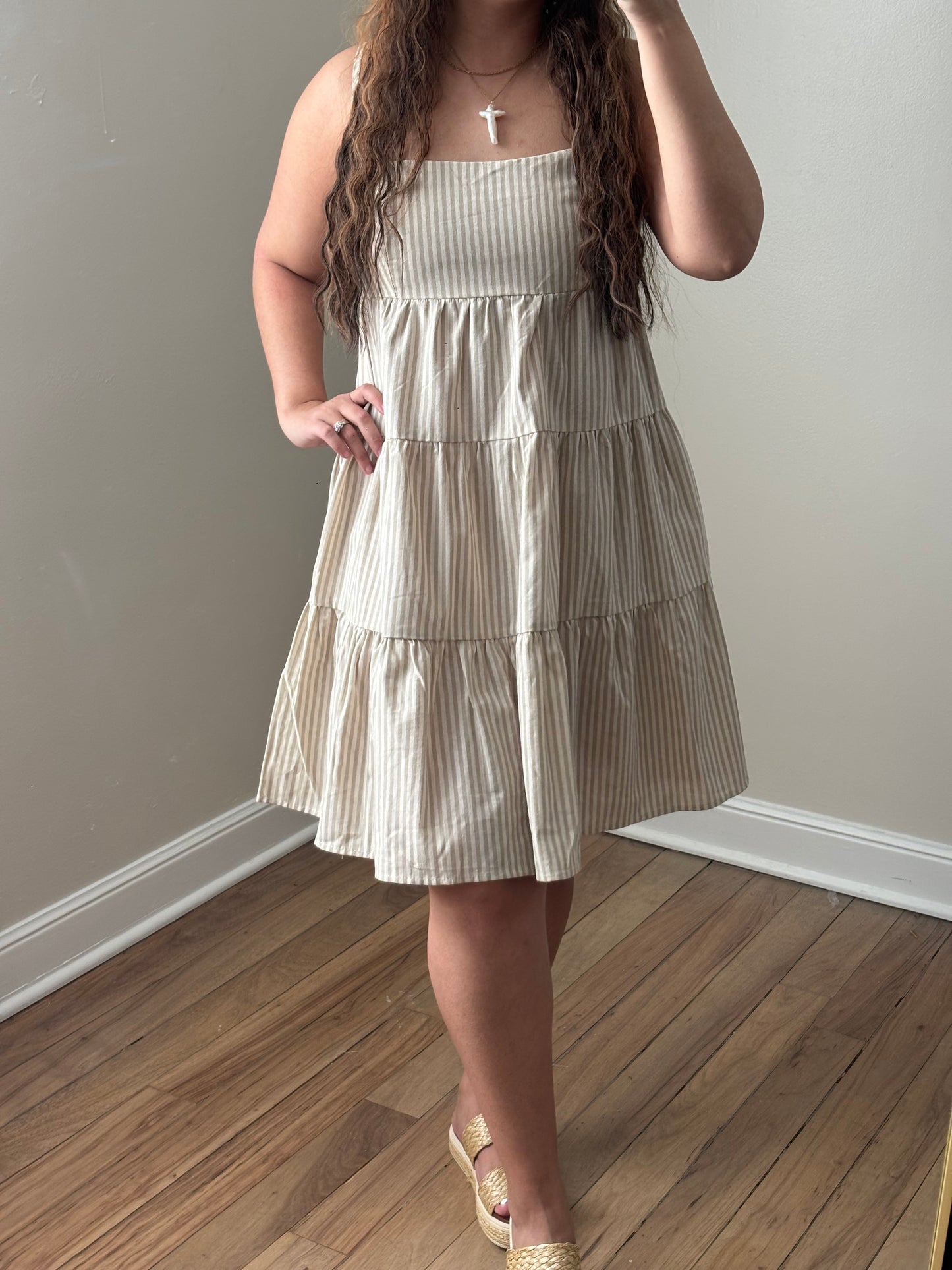 STRIPED BABYDOLL DRESS