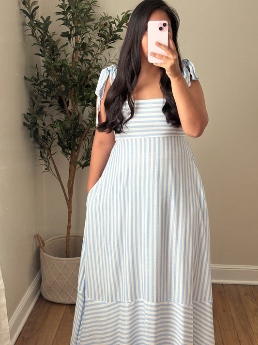 COASTAL STRIPES MAXI DRESS
