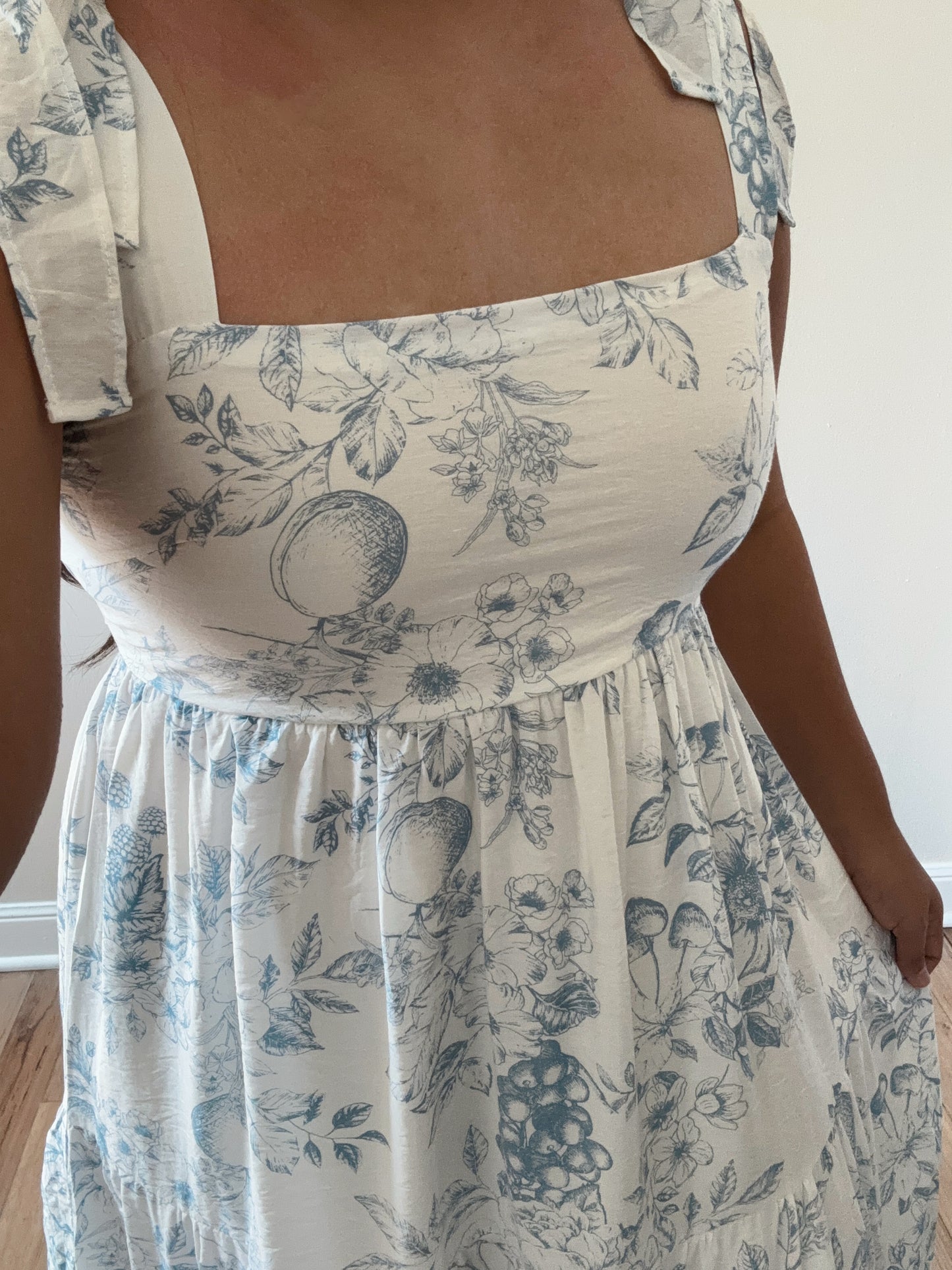 Fruit Blossom Tiered Midi Dress