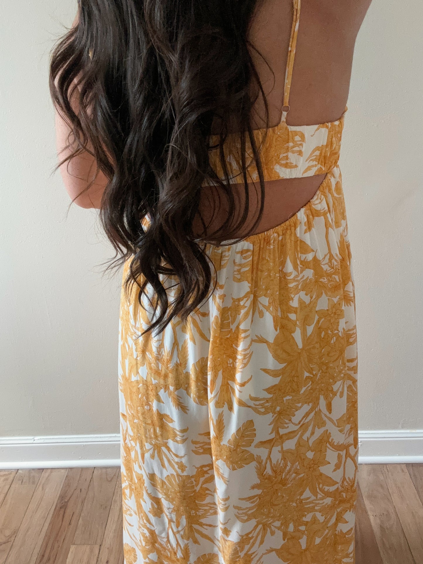 Floral Pleated Empire Wist Midi Dress