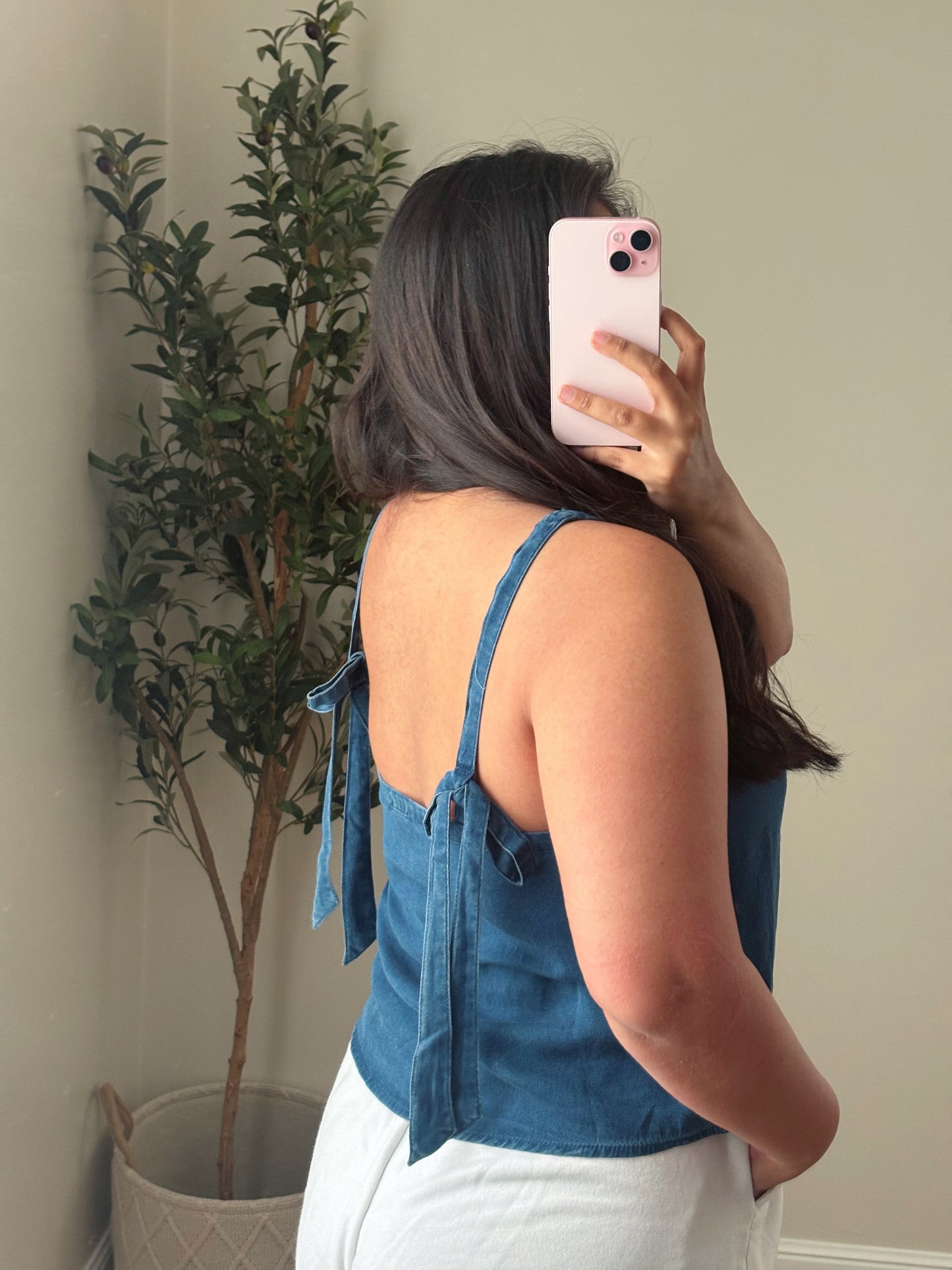 SWEET LAND OF CHAMBRAY TOP