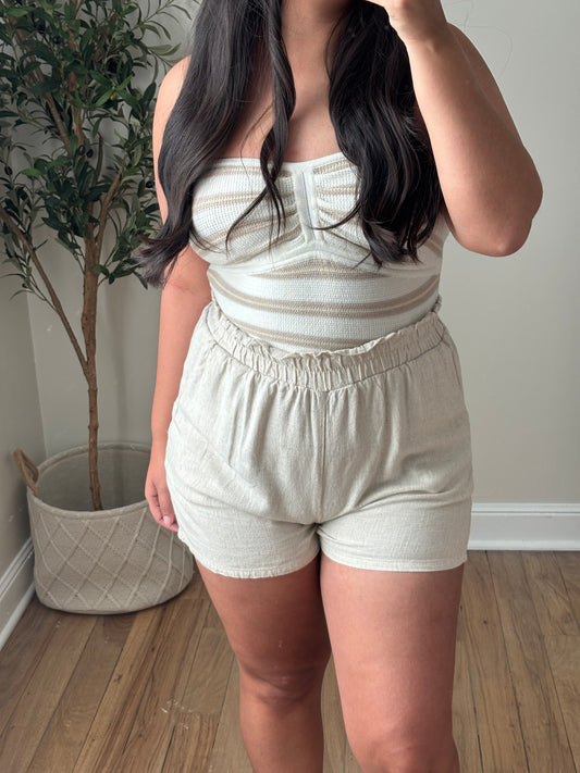 STRIPED IN STILLNESS TOP