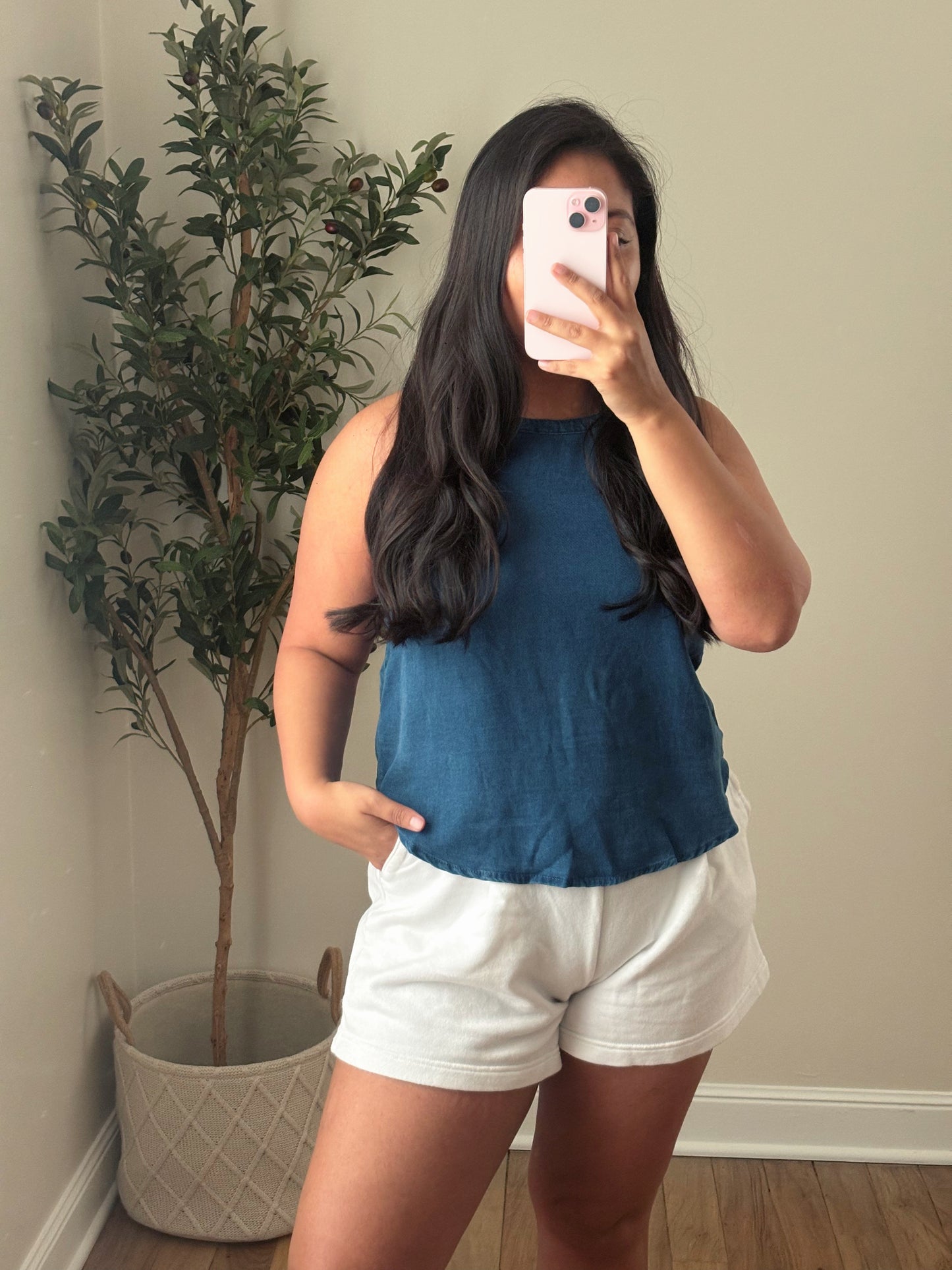 SWEET LAND OF CHAMBRAY TOP
