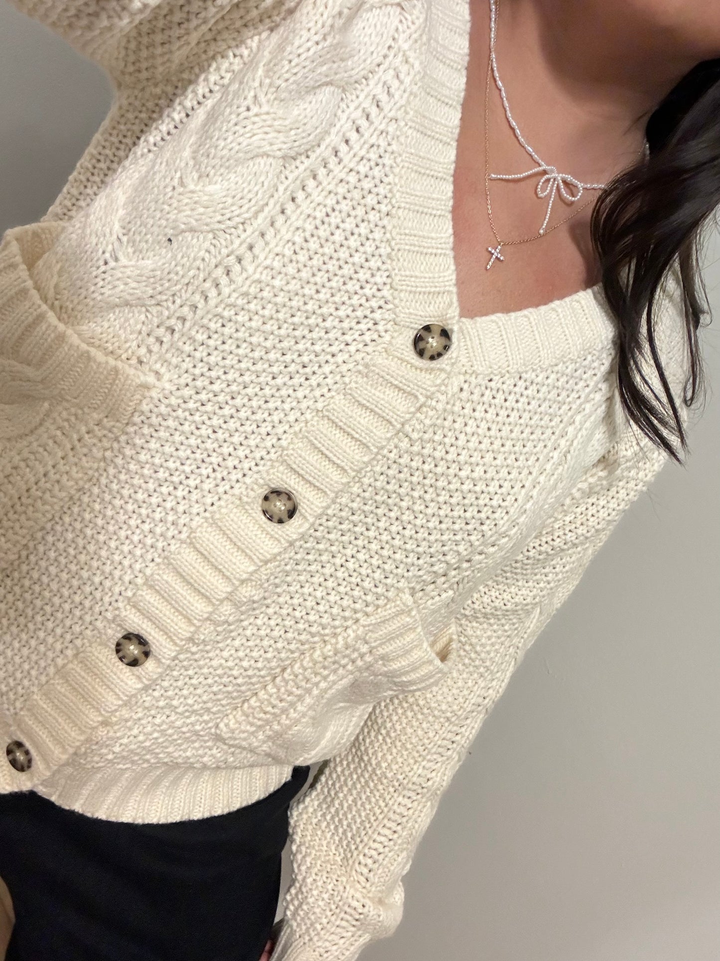 Cable Knit Sweater Cardigan