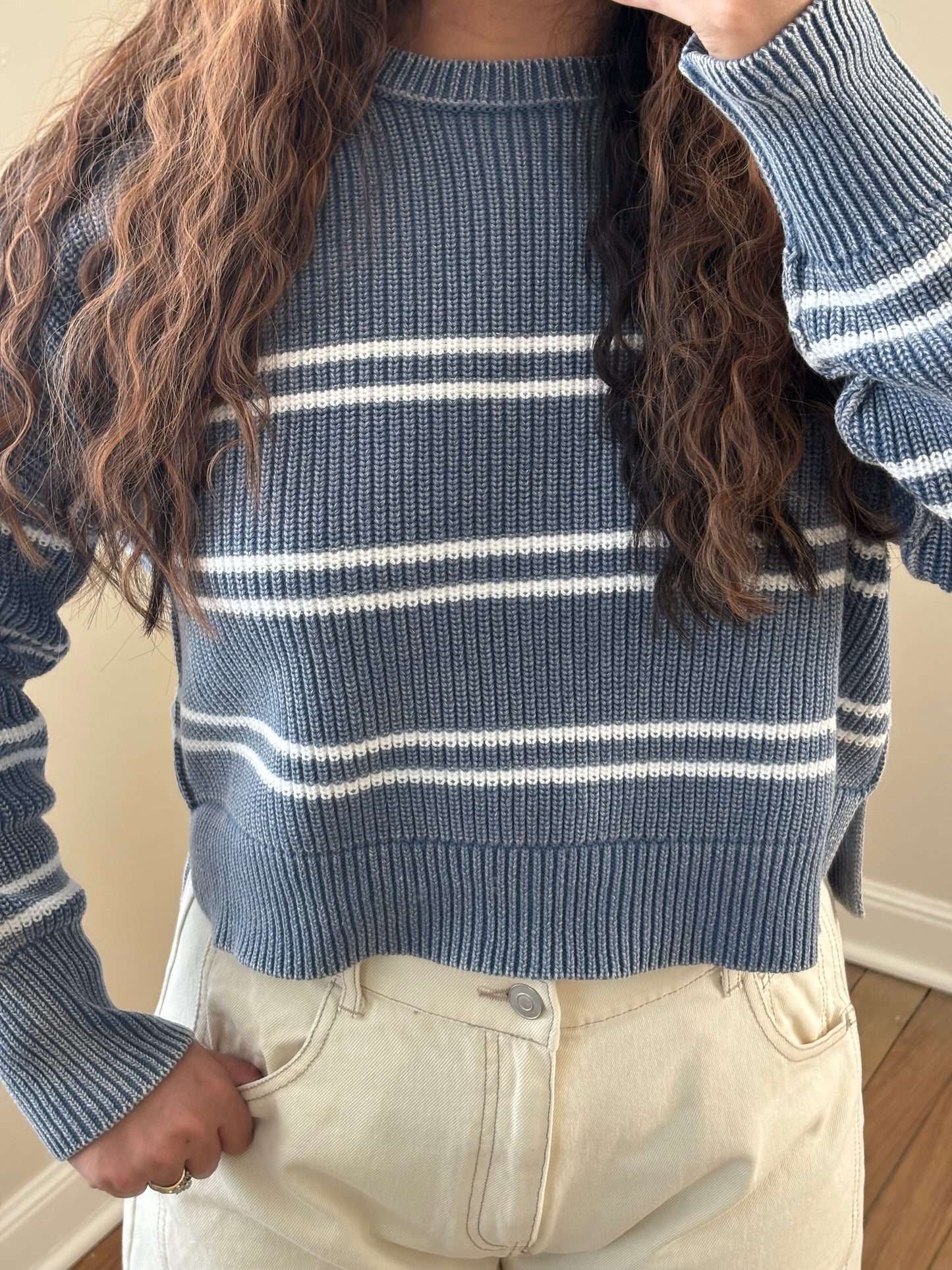 CAROLINA STRIPE KNIT SWEATER